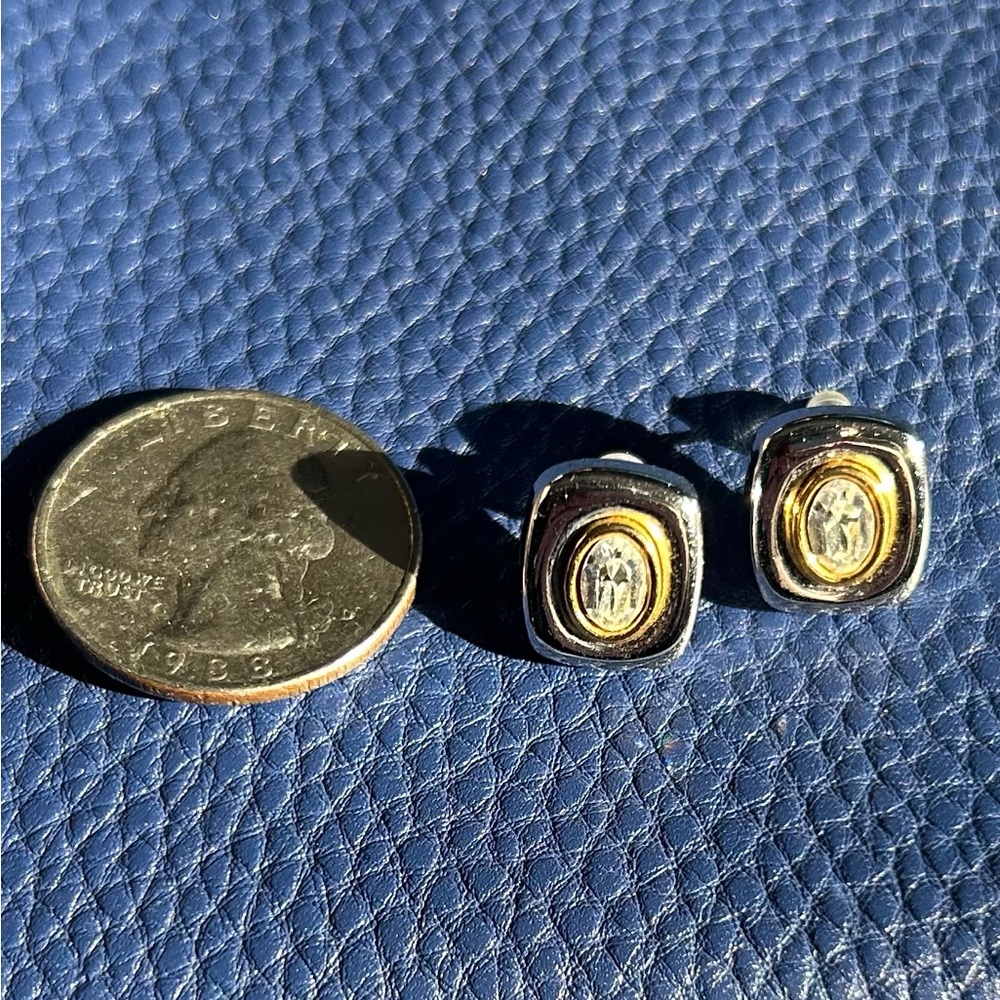 Earrings Silver and gold tone for pierced ears.